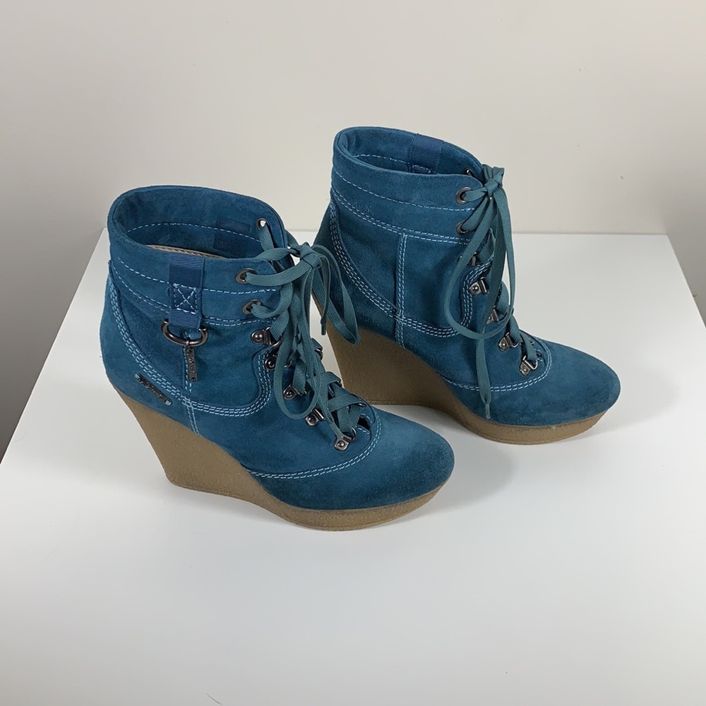 DIESEL SUEDE PLATFORM WEDGE BOOTS Sz 6.5 - Picture 5 of 12